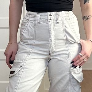 BDG Urban Outfitters Cream/Ivory  High Waisted Cargo Skate Jeans